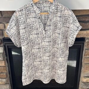 SHEIN Monochrome Patterned Blouse